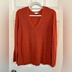 J Jill cotton blend v-neck sweater